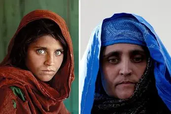 عکس دختر افغان با چشمان سبز عجیب بر مجله امریکایی او را از افغانستان به ایتالیا رساند