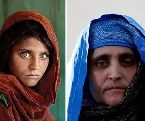 عکس دختر افغان با چشمان سبز عجیب بر مجله امریکایی او را از افغانستان به ایتالیا رساند