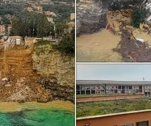 فروریختن صد ها تابوت به دریا در پی تخریب قبرستان ایتالیا 