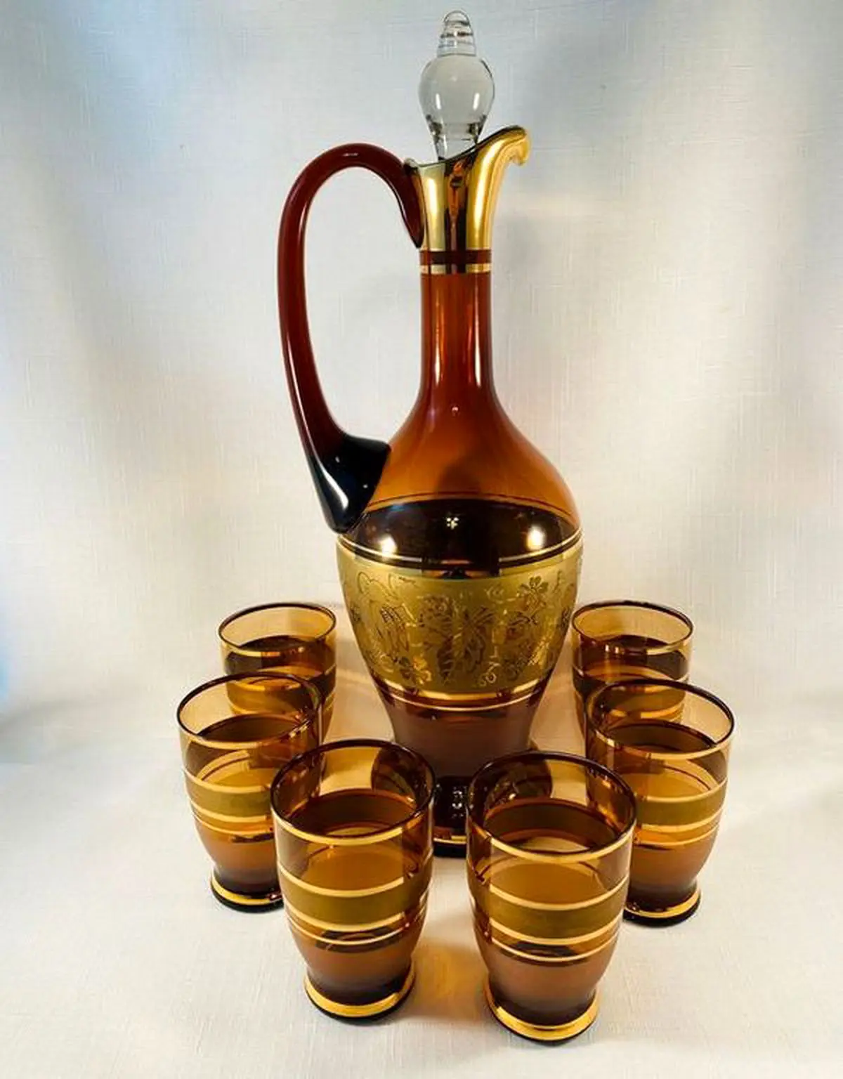 پارچ و لیوان لب طلا