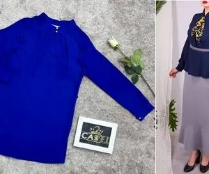 شومیز واست آوردم چه رنگی بیا و ببین! آبی کاربنی تو دل برو هم مجلسی هم مانتویی