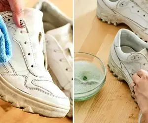 تمیز کردن کتونی سفید با یه دستمال خالی جواب نیست / با این ترفندای ساده بلورش کن 