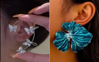 مدل گوشواره های جذاب طلا و استیل دخترانه و لوکس؛ خاص، تو چشم و پر از زرق و برق