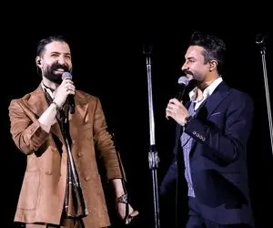 سوتی خندان؛ شیطونی های حمید هیراد وسط کنسرت که حسابی میره رو مخ راغب ته خندس