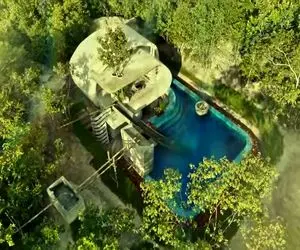 معماری خلاقانه؛ ویلا ساختن تو دل جنگل با پارک آبی جون میده برای دیتای عاشقانه