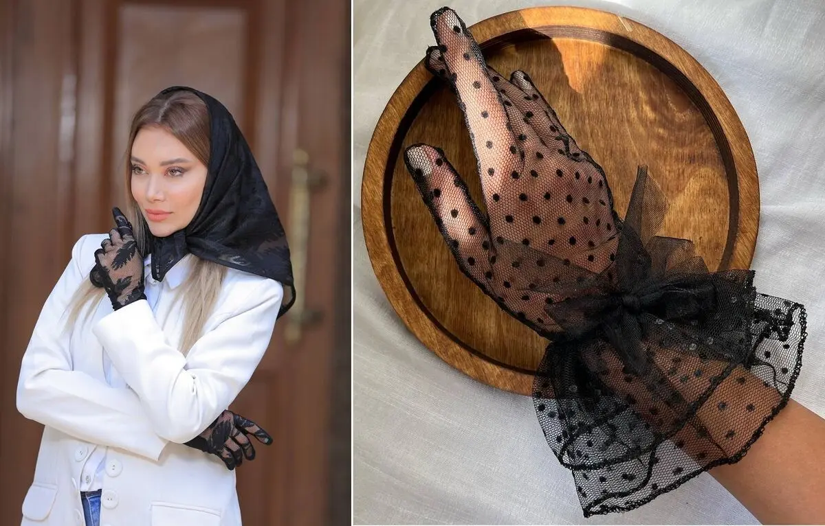 مینی اسکارف و دستکش