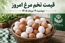 قیمت تخم مرغ امروز دوشنبه 19 مرداد 1405 / 30 عدد تخم مرغ چند؟