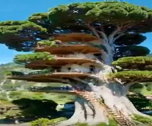 معماری خلاقانه؛ خونه درختی ساختن طبقه بالایی زندگی میکنن پایینی رستوران زدن کار میکنن