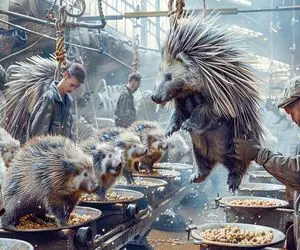 فرآوری جوجه تیغی؛ تیغای جوجه تیغی‌های غول پیکرو که جدا کردن گوشتشو ساطوری میکنن