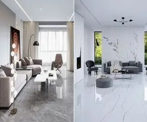 بهترین رنگ سرامیک برای کف پذیرایی؛ خلق نشیمنی فوق العاده مدرن با این رنگ که همیشه مده