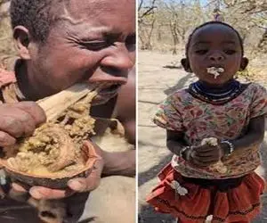 جنگجویان طبیعت؛ بربرهای برهنه بعد شکار همای سعادت پرشو کندن گوشتشو به نیش کشیدن