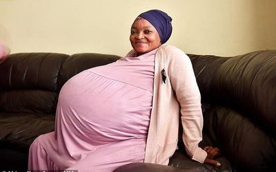 (عکس) این زن از شوهرش 10 قلو به دنیا آورد!