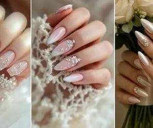 طرح و متریال لاک ژل مناسب عروس؛ از نقش های آرام و نجیب تا شلوغ ترینها/با حلقه عالین