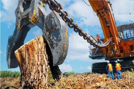 ابزارآلات غول پیکر؛ بیل مکانیکی چنگک غول نصبید با یه تقه کُِنده رو ریشکن کنه