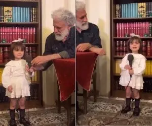 آواز بهشتی؛ دختر 3 ساله با کلی ناز حافظ می خونه و جمع فرهیخته به افتخارش کف می زنن