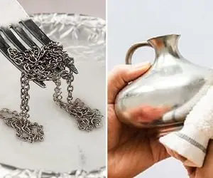 ترفند تمیز کردن نقره کدر شده / جواهرات خوشگل یا ظرفای دلبرت سیاه شده خونگی سفیدشون کن