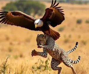 مستند حیات وحش؛ عقاب برا خلاصی از پلنگ انداختش تو حلق تمساح