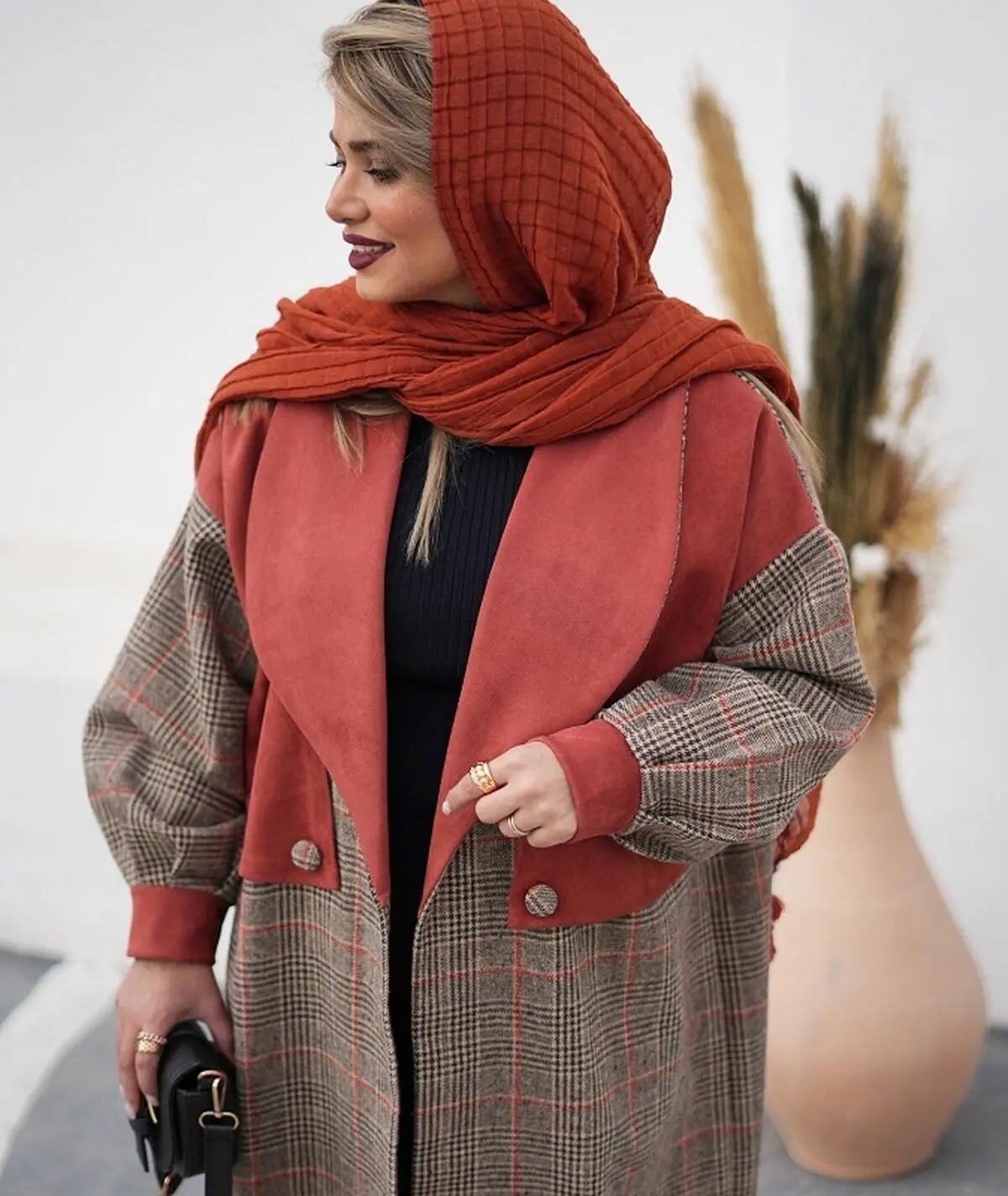شال برای پالتو چهارخونه