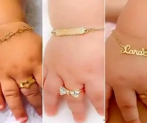 نمونه انگشترهای طلای نوزادی 2025؛ اون دستای تپلی و گوگولی یکی از اینا میخواد