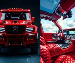 ماشین های لوکس؛ بزرگترین آفرود جهان که 6 تا چرخ هیولایی داره و با چرم تمساح ساخته شده