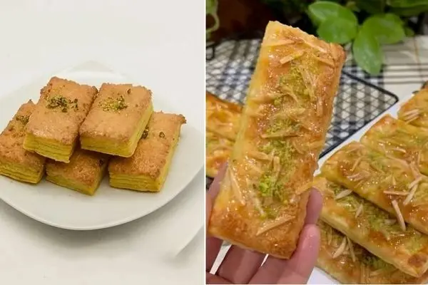 طرز تهیه شیرینی نارگیلی با خمیر هزار لا / سه سوته یه شیرینی خوشمزه بپزید
