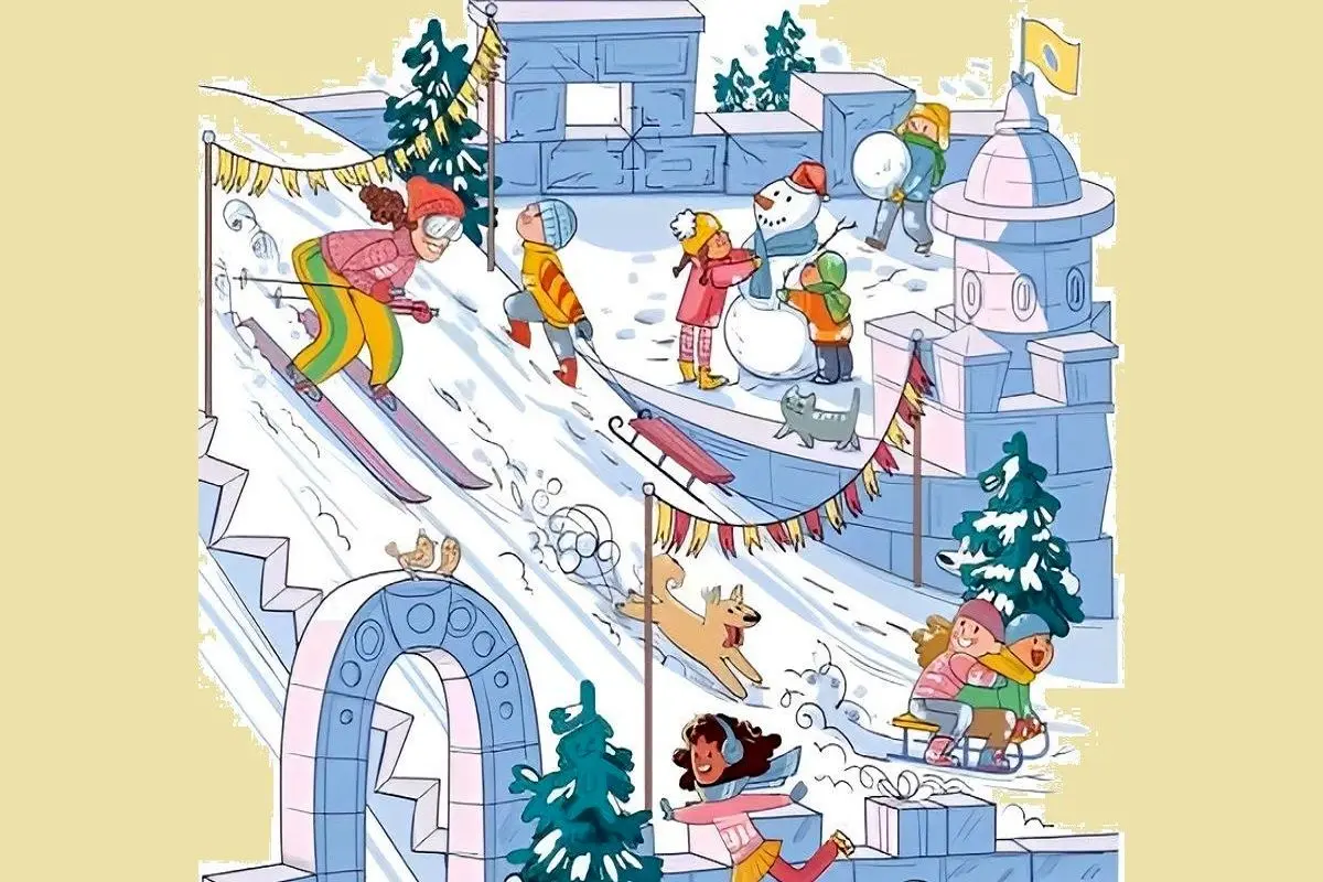 تست-بینایی-بستنی-قیفی-در-پیست-اسکی