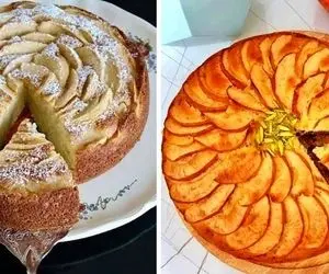 طرز تهیه کیک اسفنجی با سیب و کشمش / یه کیک خونگی خوشمزه با پف زیاد