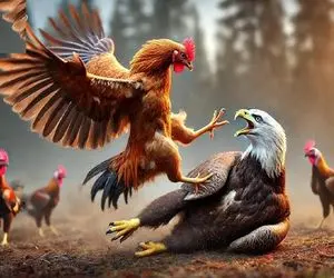 شاهکار حیات وحش؛ عقاب دد به مرغدونی شبیخون زد خروس در دفاع از حرمسرا قاتل شد