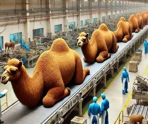 فرآوری شتر؛ بعد بهره کشی از شتر برای شیرش پیر که شد آماده سلاخی پخت و پز میشه