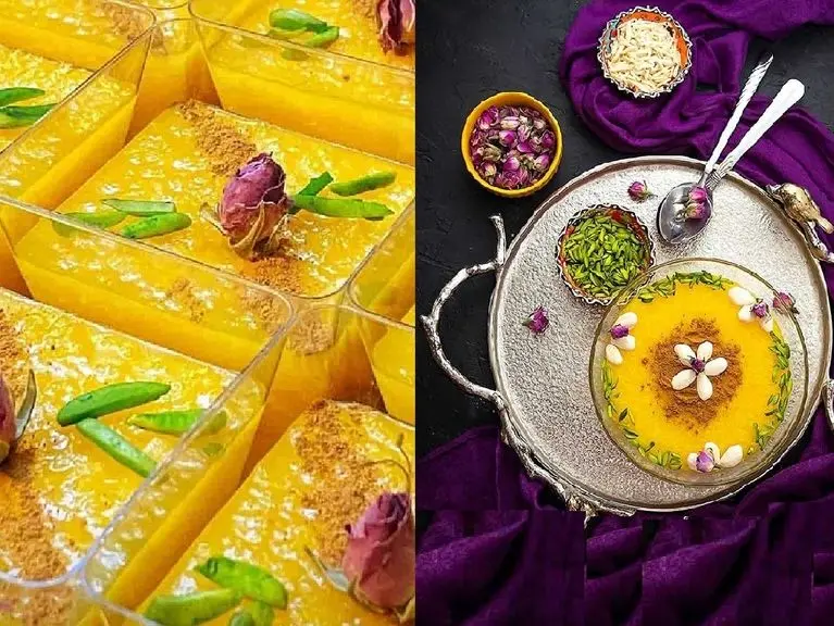 طرز تهیه شله زرد نذری برای 30 نفر+ تزیین شله زرد