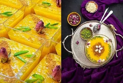طرز تهیه شله زرد نذری برای 30 نفر+ تزیین شله زرد