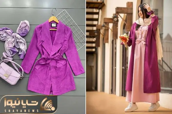 انواع استایل با مانتو ارغوانی