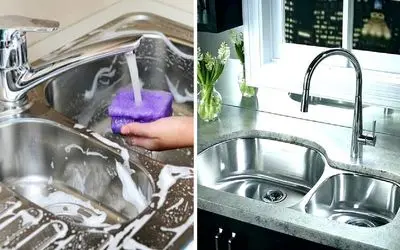 معرفی هم روش های خونگی و هم شوینده های شیمیایی برای تمیز و براق کردن سینک ظرفشویی