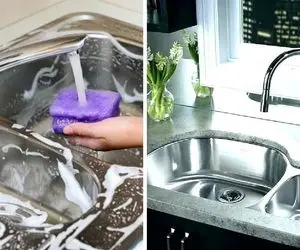 معرفی هم روش های خونگی و هم شوینده های شیمیایی برای تمیز و براق کردن سینک ظرفشویی