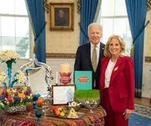 پیام عجیب تبریک نوروزی جو بایدن و همسرش در کنار سفره هفت سین!