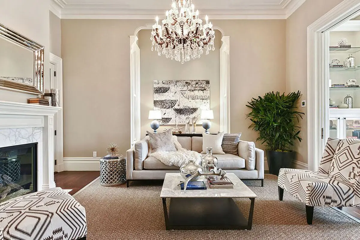 traditional-formal-living-room-with-chandelier-and-fireplace-850x567