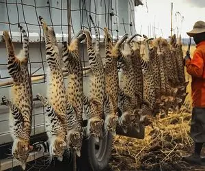 از بدایع حیات وحش؛ پنجول گربه وحشی که بی وقفه شکار میکردو مثل وحشیا با انبر کشیدن