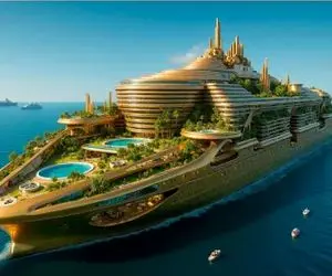 معماری خلاقانه؛ شیخ عرب کشتی کروز ساخت روکش طلایی انداخت تو آب خدا تومن درآمدش