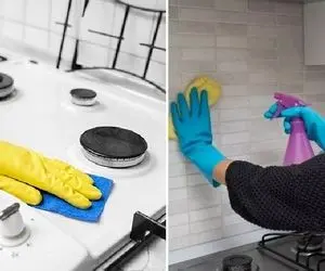 ترفندهای تمیز کردن گاز و میله های چدنی + برق انداختن دیوار پشت گاز به ساده ترین روش