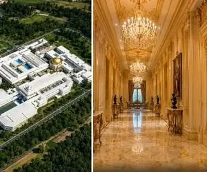 بزرگترین خانه مسکونی در جهان با 1788 اتاق خواب؛ سقف طلایی 110 پارکینگ با محوطه جنگل