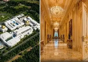 بزرگترین خانه مسکونی در جهان با 1788 اتاق خواب؛ سقف طلایی 110 پارکینگ با محوطه جنگل