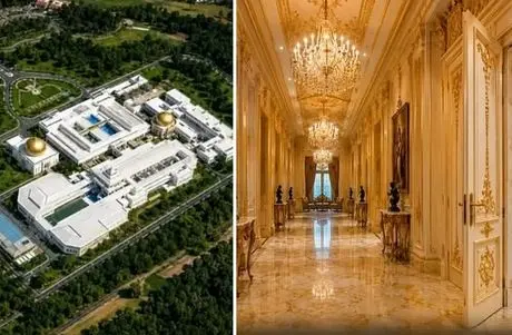 بزرگترین خانه مسکونی در جهان با 1788 اتاق خواب؛ سقف طلایی 110 پارکینگ با محوطه جنگل