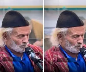 آواز اصیل؛ پیرمرد ریش سفید چه با بغض آهنگ محلی میخونه همه قلبشون میلرزه