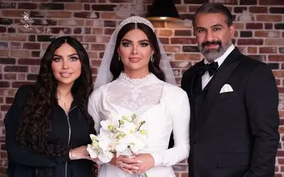 عکسای آتلیه ای عروس دومادی محمد نادری و الناز؛ ژستای مدرن و میکاپ فوق شیک با وجود سن