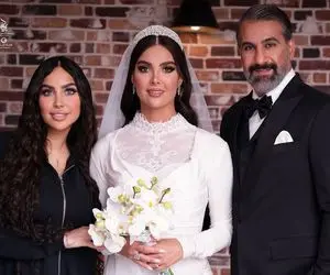 عکسای آتلیه ای عروس دومادی محمد نادری و الناز؛ ژستای مدرن و میکاپ فوق شیک با وجود سن