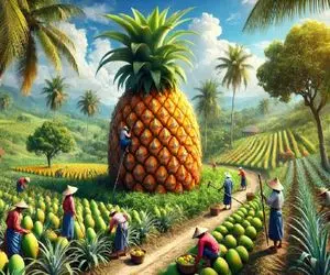 کشاورزی نوین؛ ربات کشاورز آوردن بعد چیدن آناناس تو سیم ثانیه تبدیلش میکنه به کمپوت