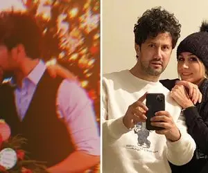 ابراز علاقه ناجور "شاهرخ خان استخری" به خانومش؛ این بوسه جاش تو مجازی نیستا!