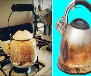 تمیز کردن کتری سوخته / با سیم نیفت به جونش عاقل که باشی خودت میفهمی خمیر مالیش بهتره