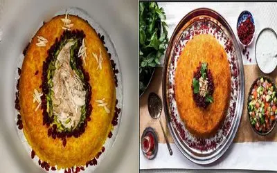 وقتی تخم‌ مرغ نیست، ته‌ چین رو بدون تخم درست می‌ کنیم/ طعمش همچنان عالیه