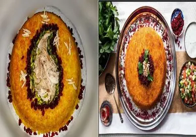 وقتی تخم‌ مرغ نیست، ته‌ چین رو بدون تخم درست می‌ کنیم/ طعمش همچنان عالیه